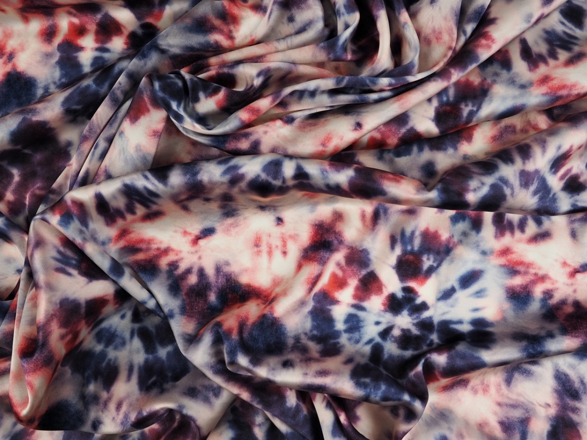 Jedwab elastyczny - Kolorowe wybarwienia tie dye Jedwab elastyczny - Kolorowe wybarwienia tie dye