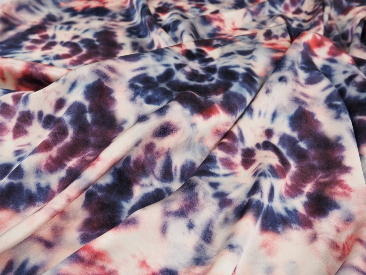 Jedwab elastyczny - Kolorowe wybarwienia tie dye Jedwab elastyczny - Kolorowe wybarwienia tie dye