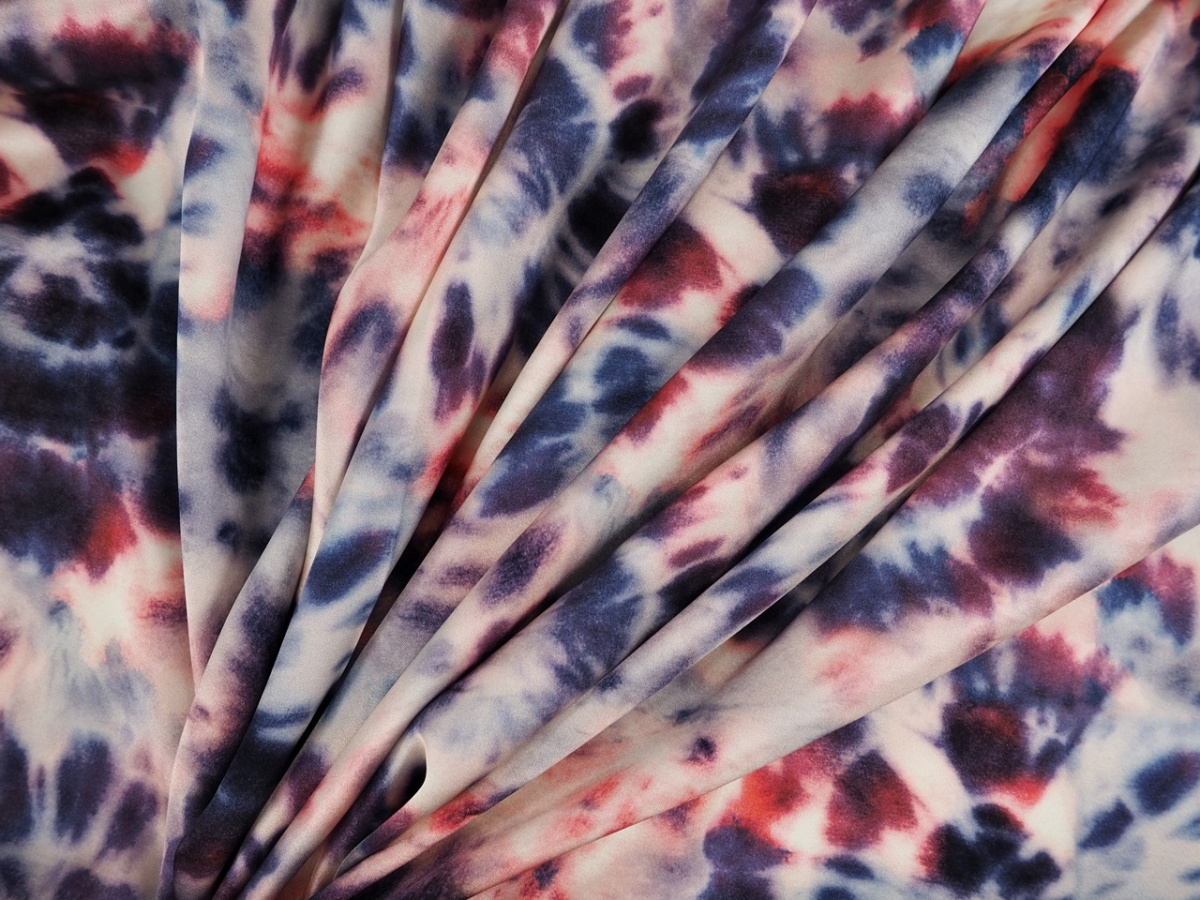Jedwab elastyczny - Kolorowe wybarwienia tie dye Jedwab elastyczny - Kolorowe wybarwienia tie dye