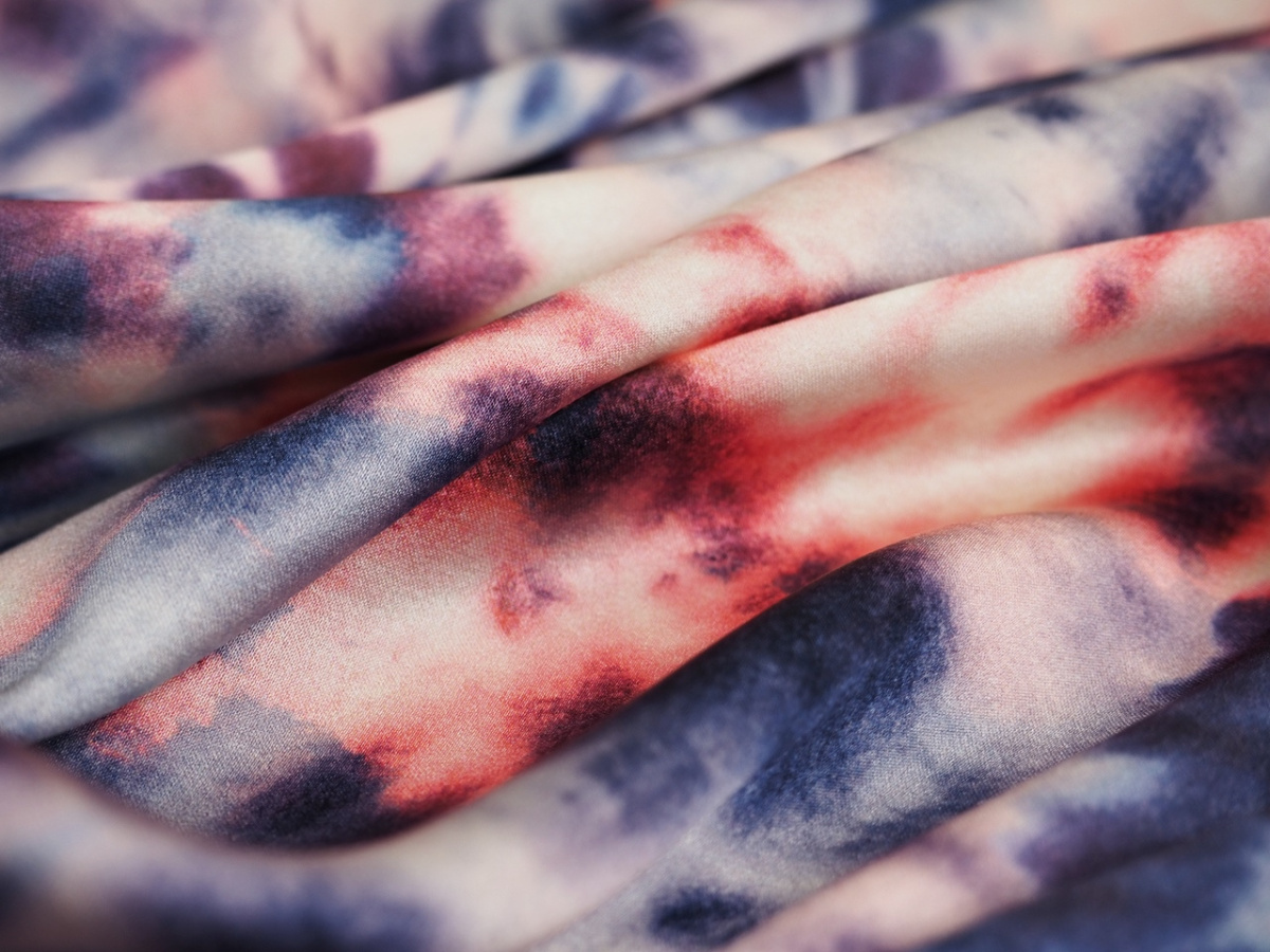 Jedwab elastyczny - Kolorowe wybarwienia tie dye Jedwab elastyczny - Kolorowe wybarwienia tie dye