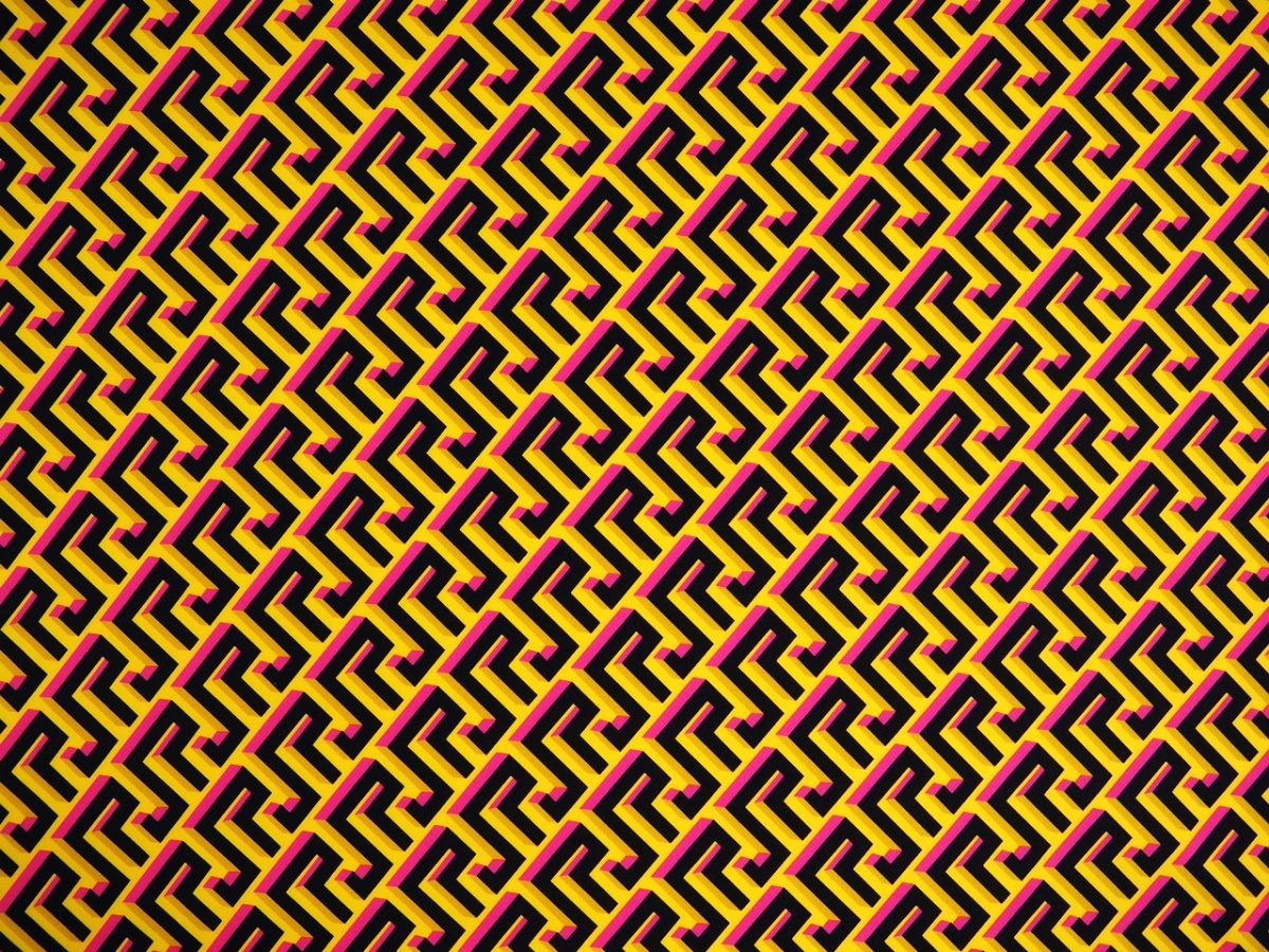 Jedwab elastyczny - Meandry na żółtym