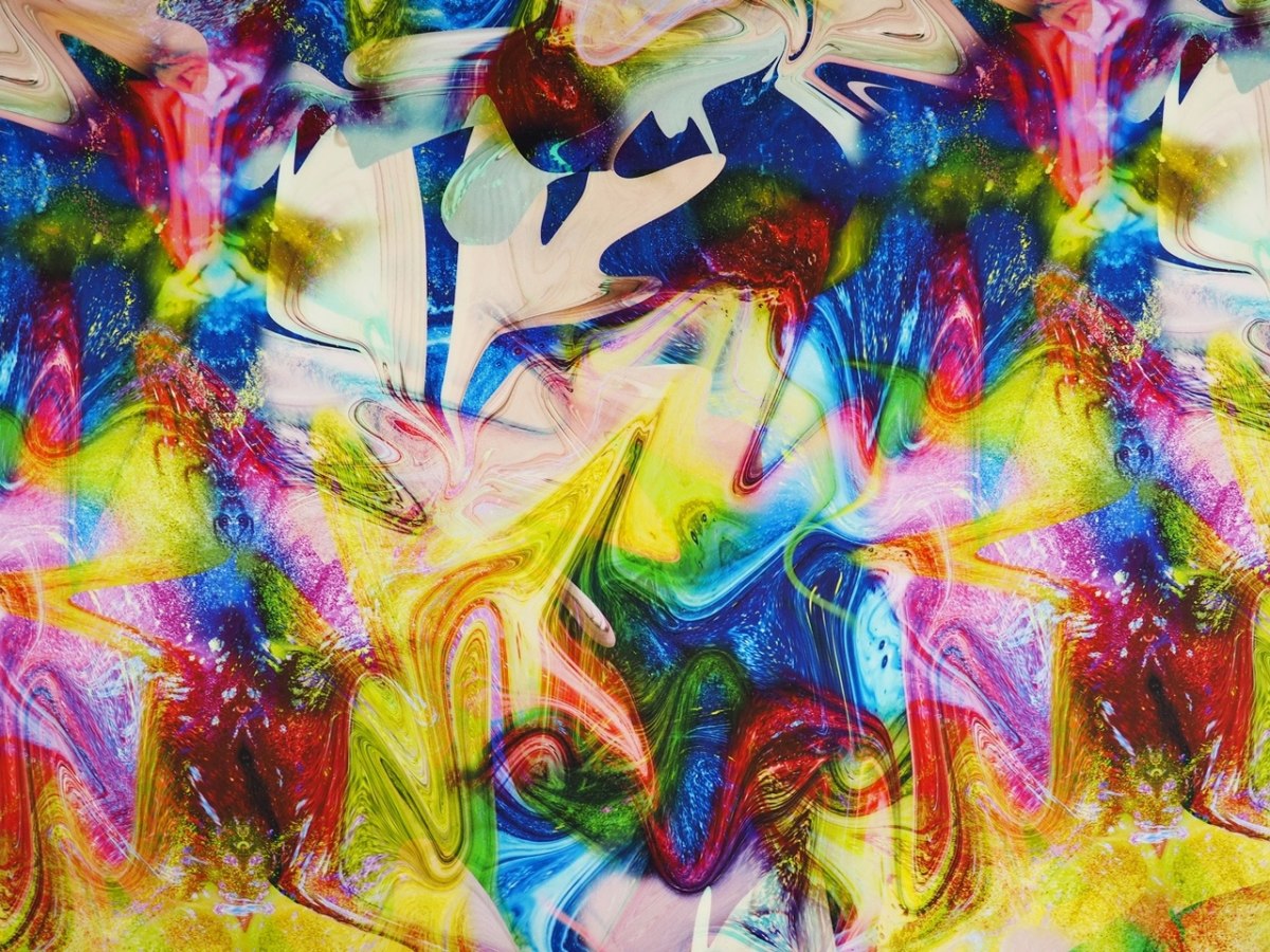 Jedwab elastyczny - Kolorowa abstrakcja