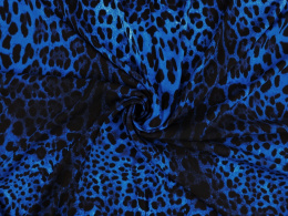 Jedwab elastyczny - Pantera elektryczny niebieski [kupon 2 m]