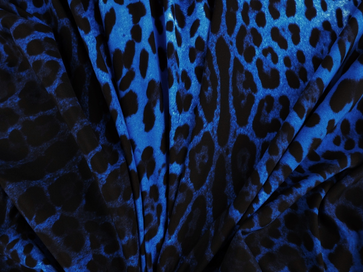 Jedwab elastyczny - Pantera elektryczny niebieski