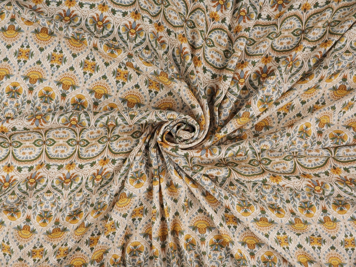 Wiskoza - Żółte ornamenty Wiskoza - Żółte ornamenty