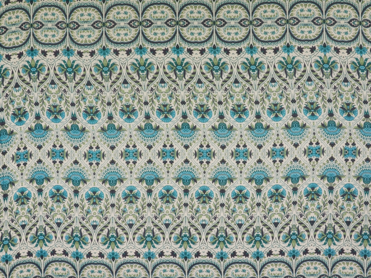 Wiskoza - Niebieskie ornamenty Wiskoza - Niebieskie ornamenty
