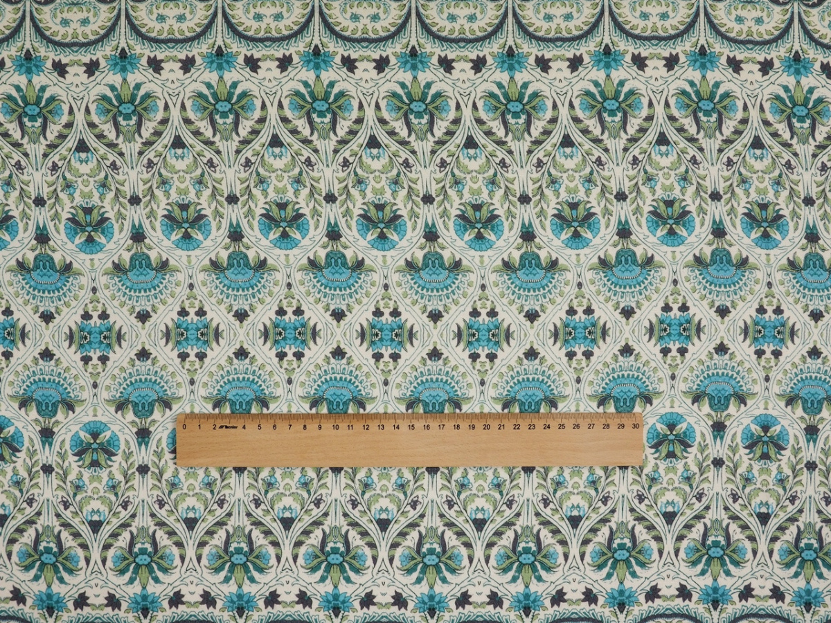 Wiskoza - Niebieskie ornamenty Wiskoza - Niebieskie ornamenty