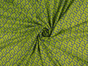 Jedwab elastyczny - Limonkowe meandry na fiolecie