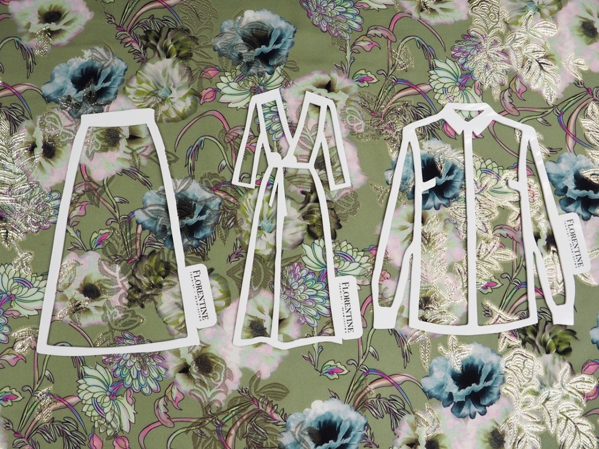 Jedwab lurex - Akwarelowe kwiaty Jedwab lurex - Akwarelowe kwiaty