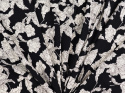 Jedwab elastyczny - Białe kwiaty na czarnym tle