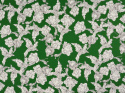 Jedwab elastyczny - Białe kwiaty na zielonym tle