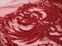 Materiał wieczorowy - Bordowe ornamenty