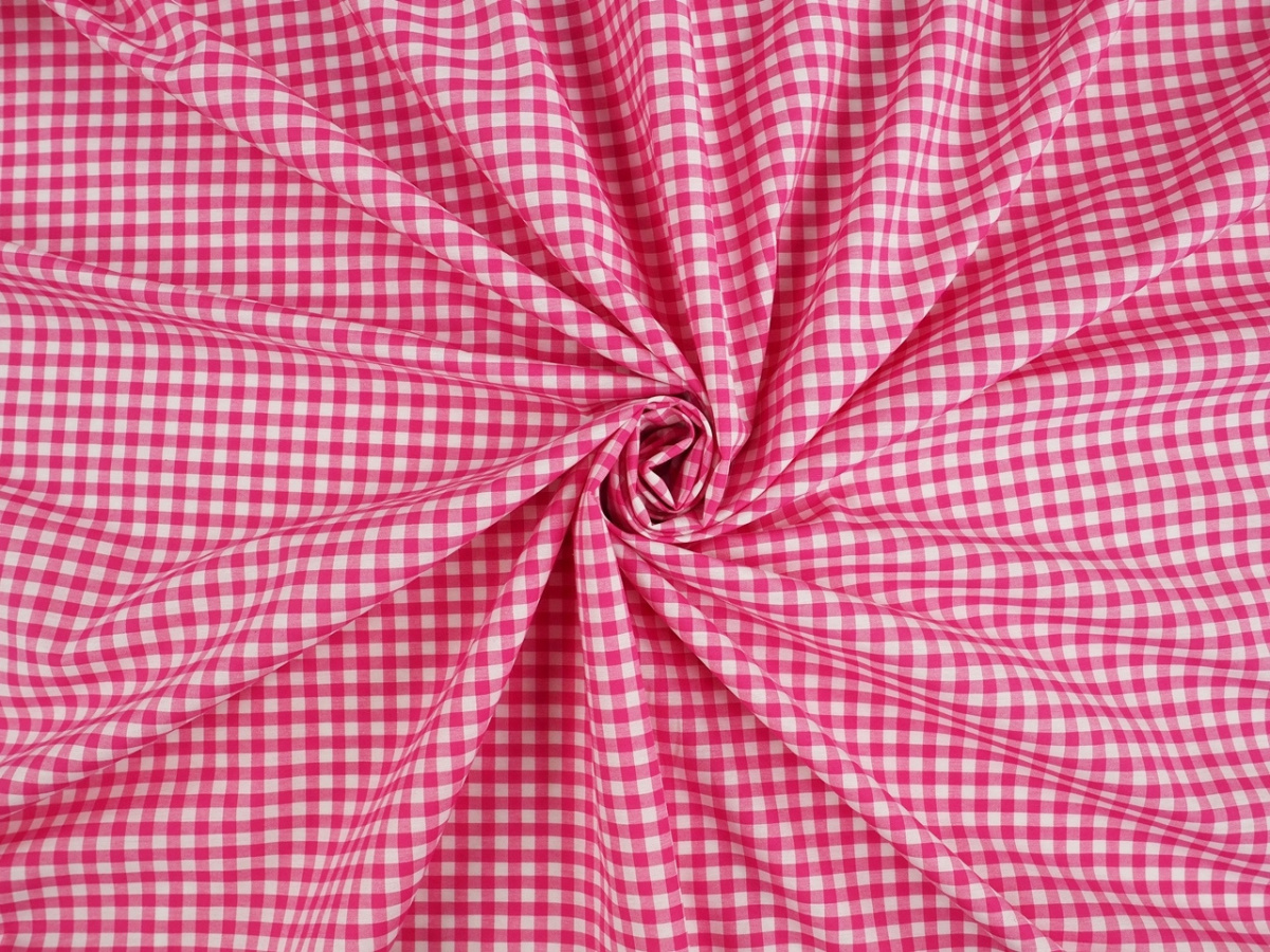 Bawełna - Różowa krateczka vichy