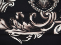 Jedwab elastyczny - Ornamenty i amorki czerń