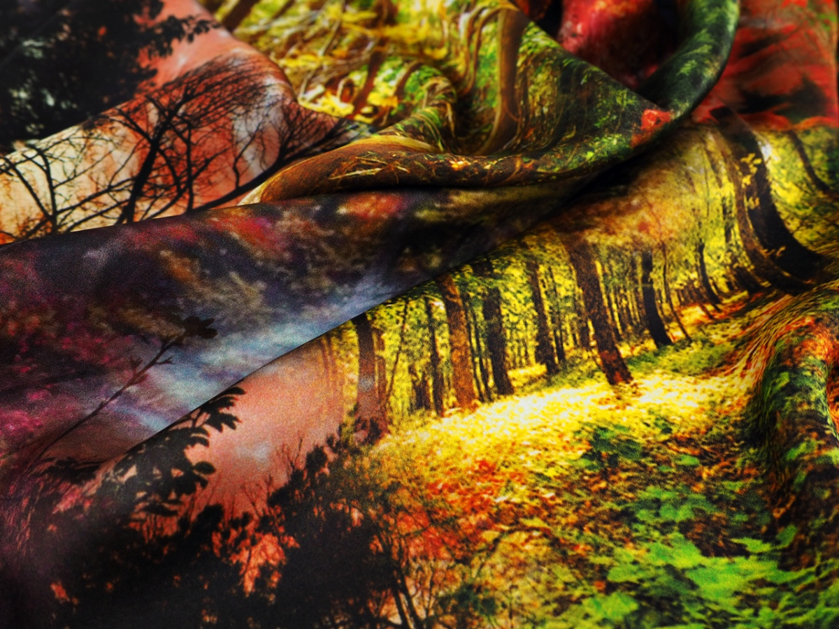 Jedwab naturalny - Magiczny las Jedwab naturalny - Magiczny las