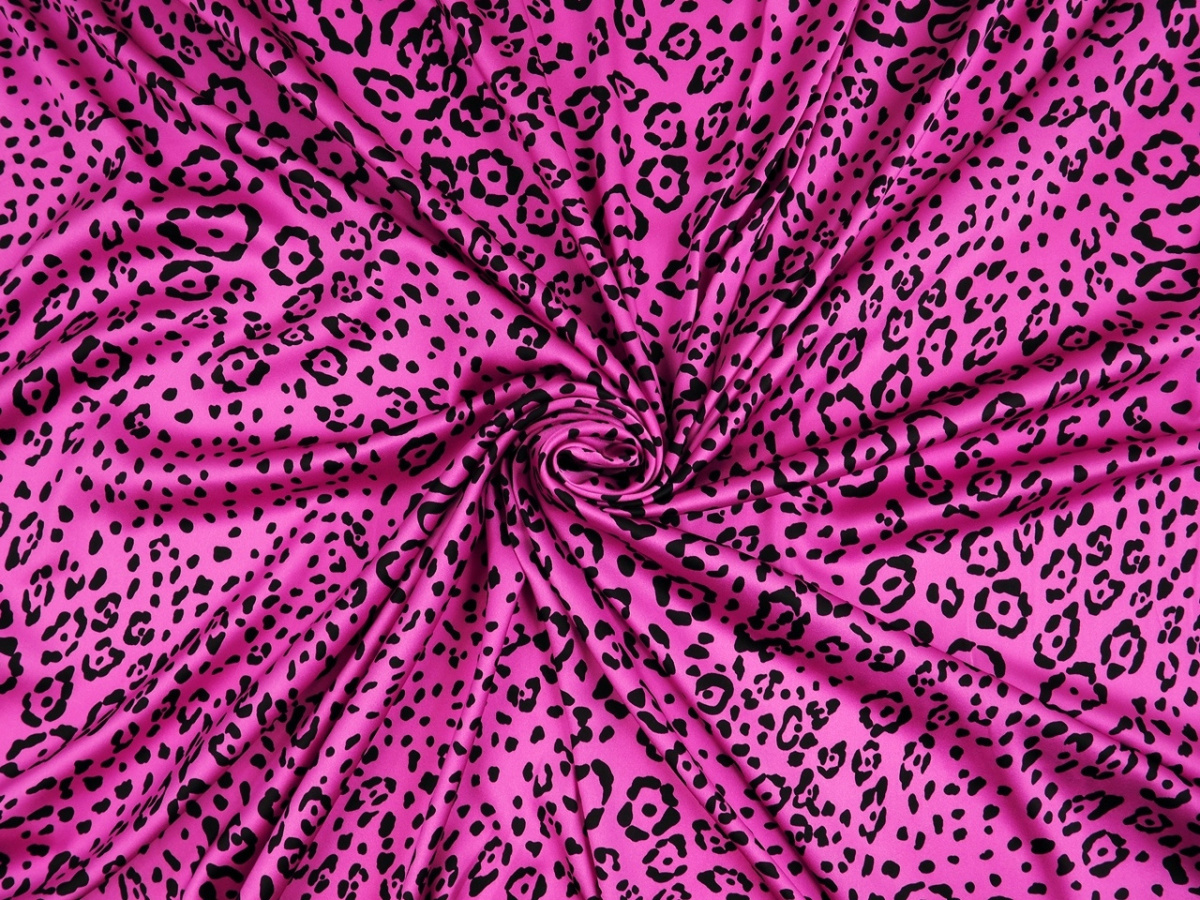 Jedwab elastyczny - Cętki na różowym tle