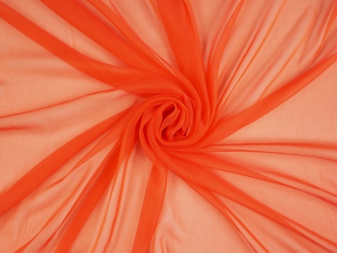 Jedwab szyfon - Mandarynka perłowa