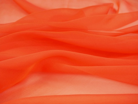 Jedwab szyfon - Mandarynka perłowa