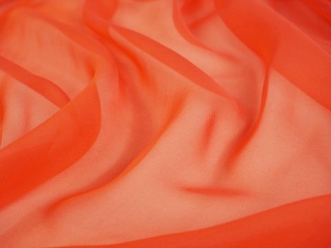 Jedwab szyfon - Mandarynka perłowa