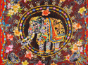 Jedwab naturalny - Indyjskie słonie i klejnoty [panel 1,4 m]