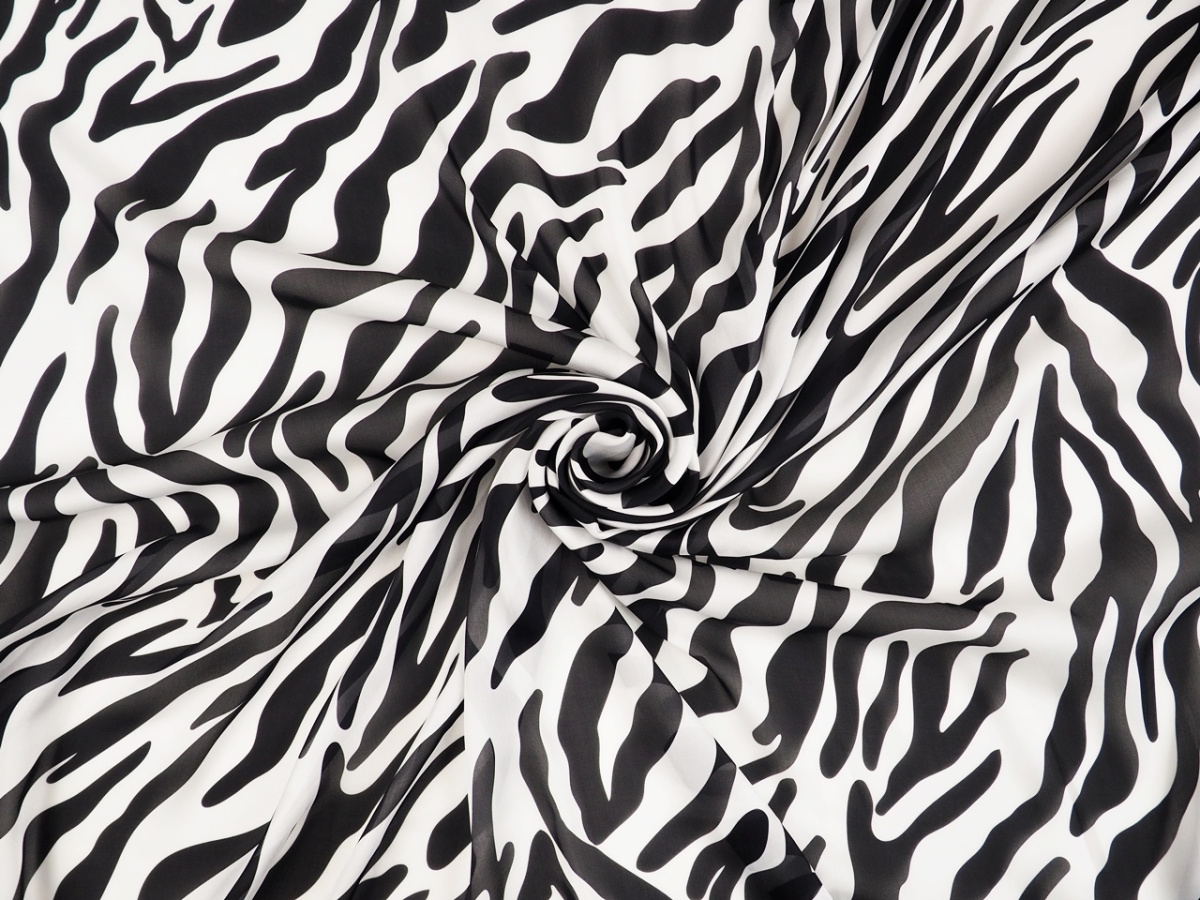 Jedwab szyfon - Zebra Jedwab szyfon - Zebra