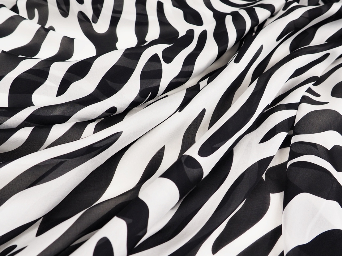 Jedwab szyfon - Zebra Jedwab szyfon - Zebra
