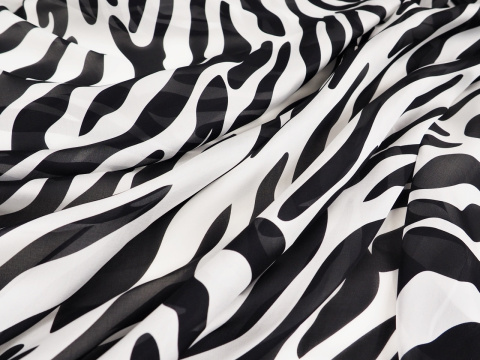 Jedwab szyfon - Zebra Jedwab szyfon - Zebra