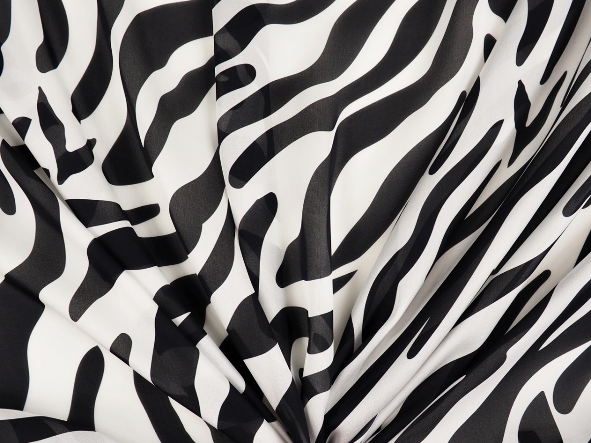 Jedwab szyfon - Zebra Jedwab szyfon - Zebra