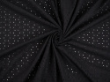 Bawełna ażurowa - Czarne elipsy i kwiaty