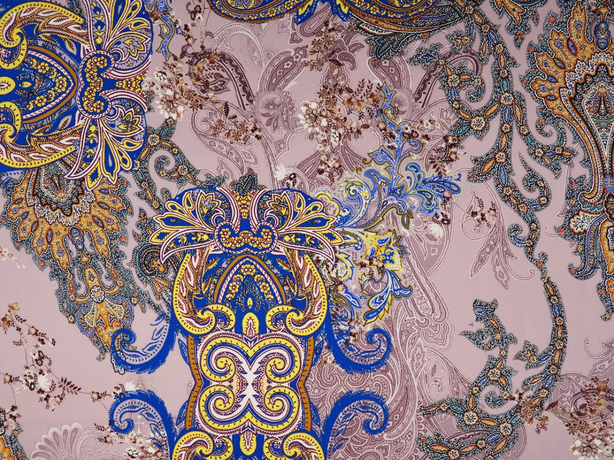 Jedwab satyna - Orientalne wzory Etno Jedwab satyna - Orientalne wzory Etno