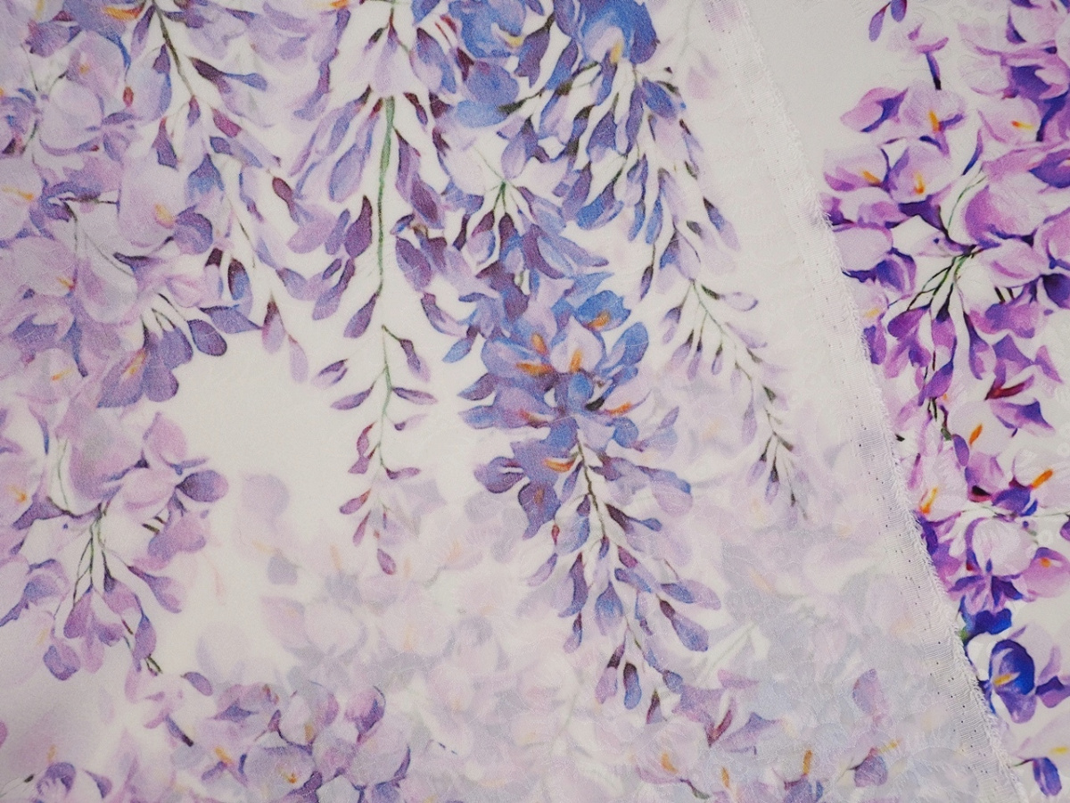 Jedwab wytłaczany - Duże wisterie Jedwab wytłaczany - Duże wisterie