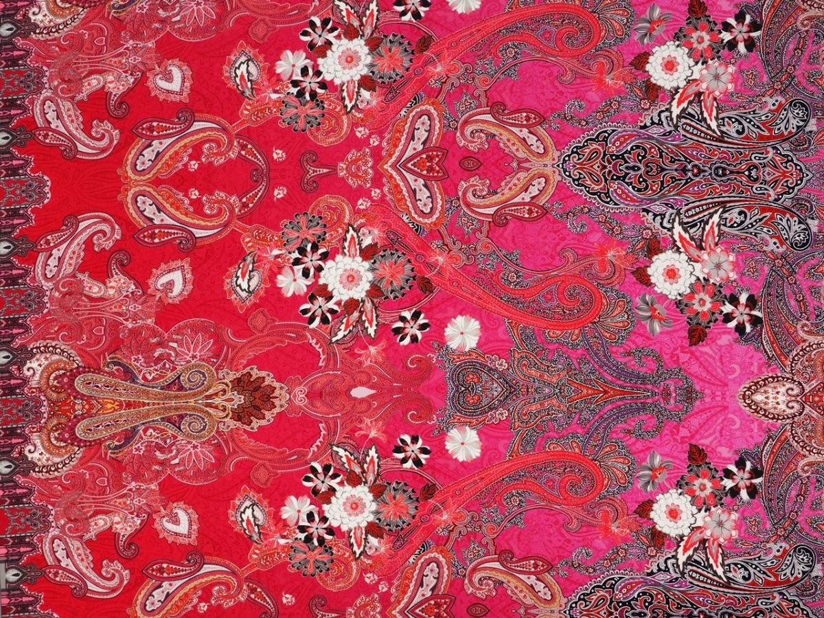 Jedwab naturalny - Orient na różu Jedwab naturalny - Orient na różu