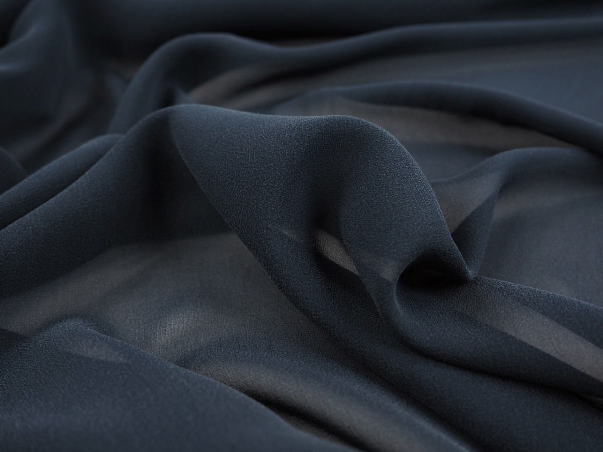 Jedwab szyfon - Zgaszony navy Jedwab szyfon - Zgaszony navy