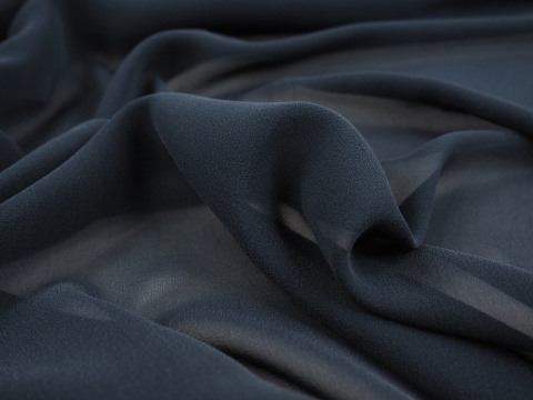 Jedwab szyfon - Zgaszony navy Jedwab szyfon - Zgaszony navy