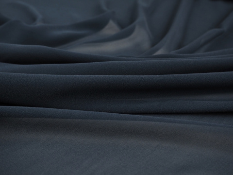 Jedwab szyfon - Zgaszony navy Jedwab szyfon - Zgaszony navy