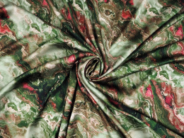 Jedwab elastyczny - Abstrakcyjny marmur zieleń