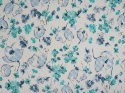 Bawełna ażurowa - Rysunkowe kwiaty błękit