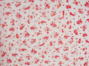 Bawełna ażurowa - Czerwone kwiaty na bieli
