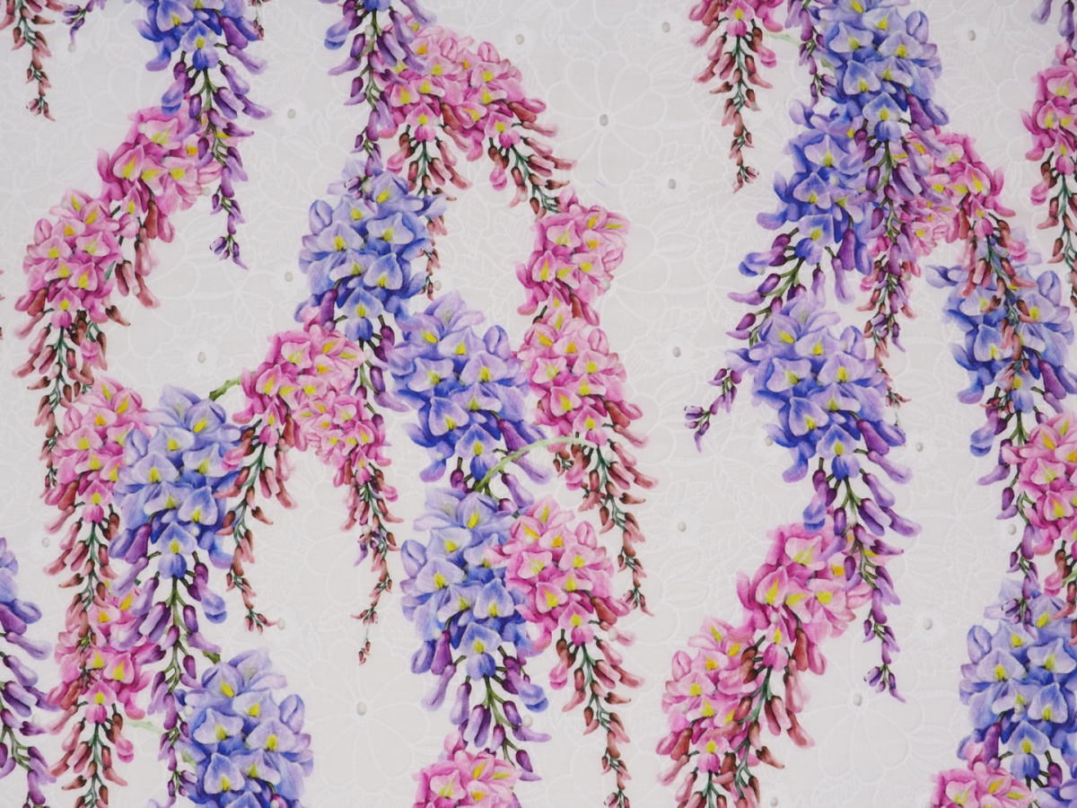 Bawełna haftowana - Wisterie Bawełna haftowana - Wisterie