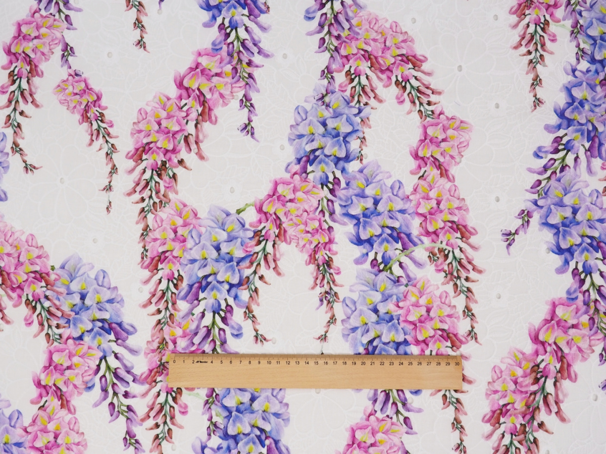 Bawełna haftowana - Wisterie Bawełna haftowana - Wisterie
