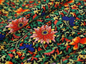 Jedwab krepa - Gęste retro kwiaty