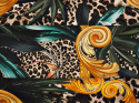 Jedwab elastyczny - Ornamenty, pantera brąz