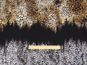 Jedwab elastyczny - Pantera dwukolorowa na czerni [panel 1,35 m]