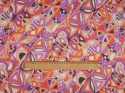 Jedwab szyfon - Abstrakcyjna geometria z fioletem