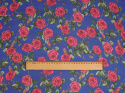 Jedwab szyfon - Malinowe róże na szafirze