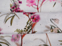 Bawełna ażurowa - Gałązki różowych kwiatów