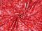 Jedwab wytłaczany - Kwiaty i grochy na czerwieni [kupon 0,75 m]