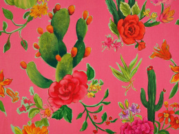 Len z wiskozą - Kaktusy na różu
