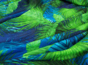 Bawełna devore - Zielone liście palmowe