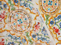 Bawełna devore - Medaliony i kwiatowe ornamenty